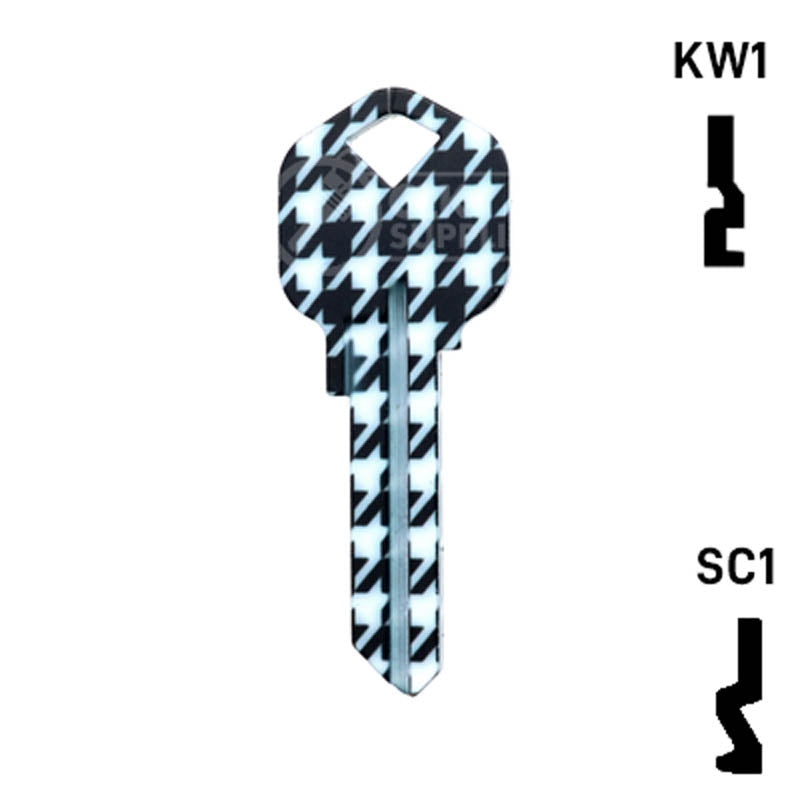 Happy Keys- Houndstooth Key (Choose Keyway) Residential-Commercial Key Howard Keys