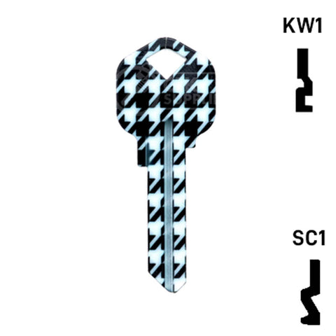 Happy Keys- Houndstooth Key (Choose Keyway) Residential-Commercial Key Howard Keys