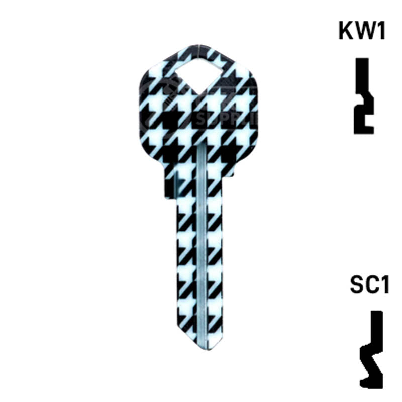Happy Keys- Houndstooth Key (Choose Keyway) Residential-Commercial Key Howard Keys