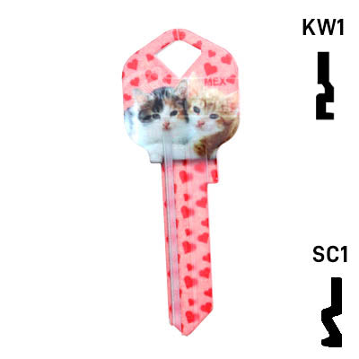 Happy Keys- Kittens Key (Choose Keyway) Residential-Commercial Key Howard Keys