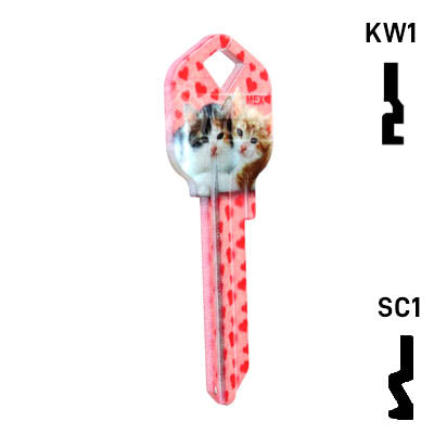 Happy Keys- Kittens Key (Choose Keyway) Residential-Commercial Key Howard Keys