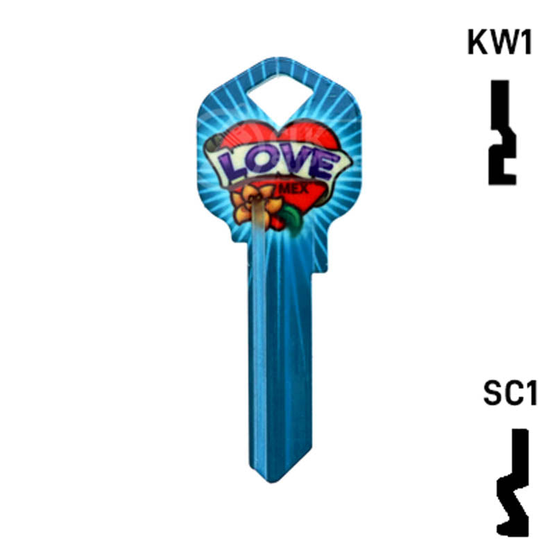 Happy Keys- Love Key (Choose Keyway) Residential-Commercial Key Howard Keys