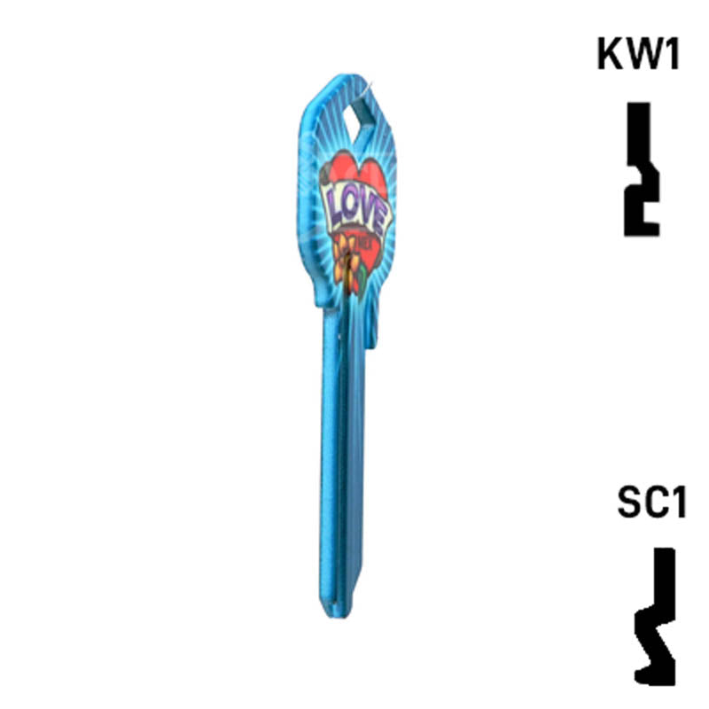 Happy Keys- Love Key (Choose Keyway) Residential-Commercial Key Howard Keys