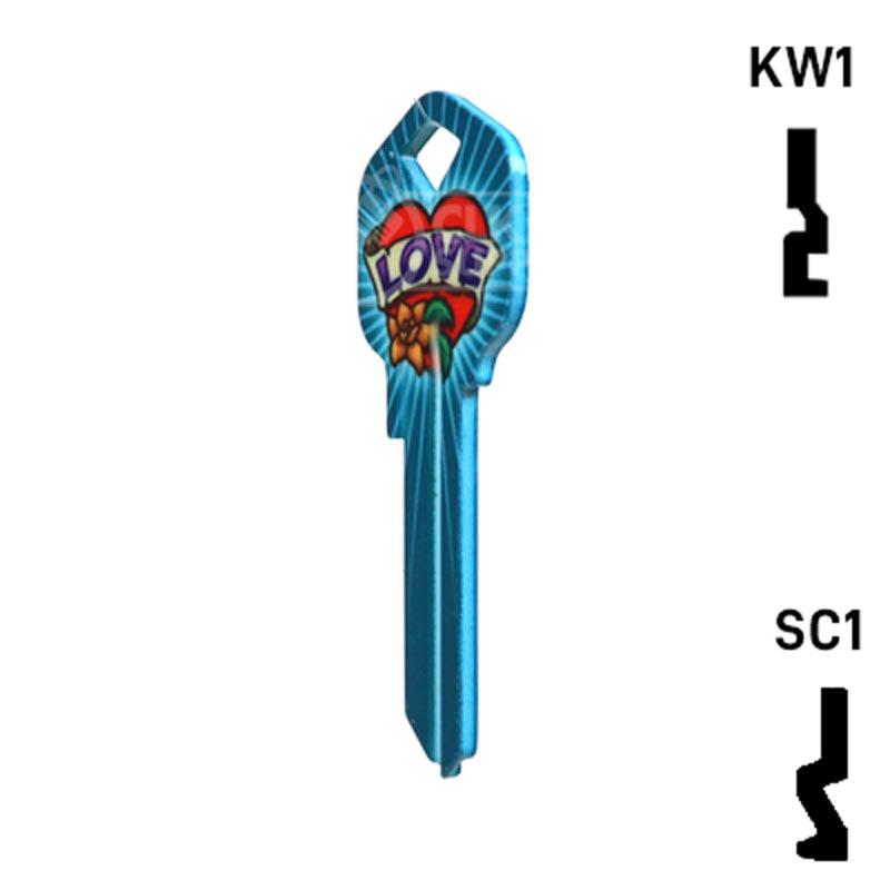 Happy Keys- Love Key (Choose Keyway) Residential-Commercial Key Howard Keys
