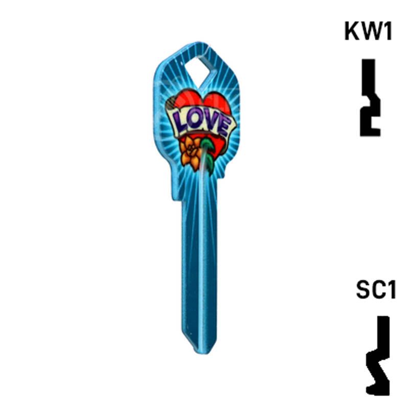 Happy Keys- Love Key (Choose Keyway) Residential-Commercial Key Howard Keys