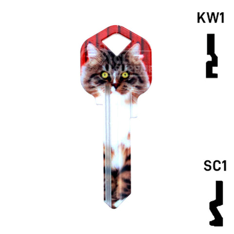 Happy Keys- Maine Coon Key (Choose Keyway) Residential-Commercial Key Howard Keys