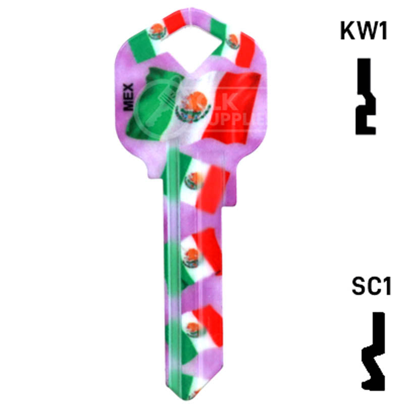 Happy Keys- Mexican Flag Key (Choose Keyway) Residential-Commercial Key Howard Keys
