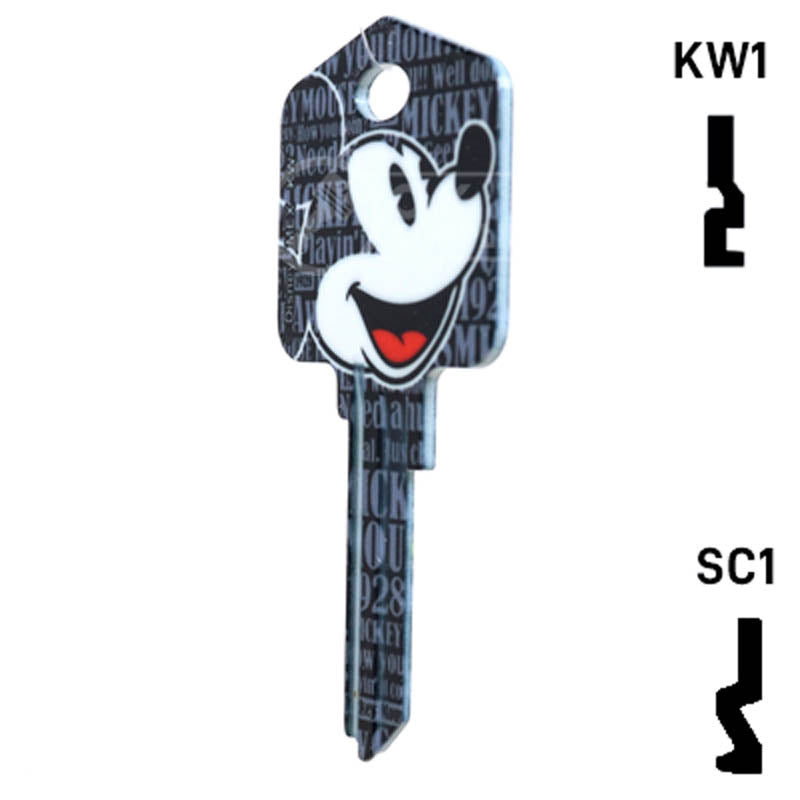 Happy Keys- Mickey Mouse Key (Choose Keyway) Residential-Commercial Key Howard Keys