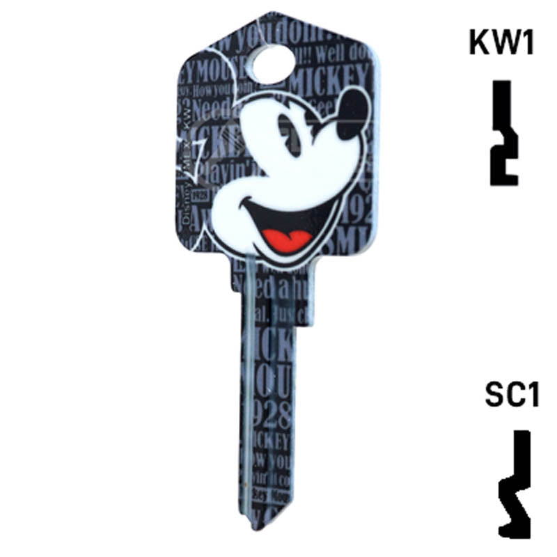 Happy Keys- Mickey Mouse Key (Choose Keyway) Residential-Commercial Key Howard Keys