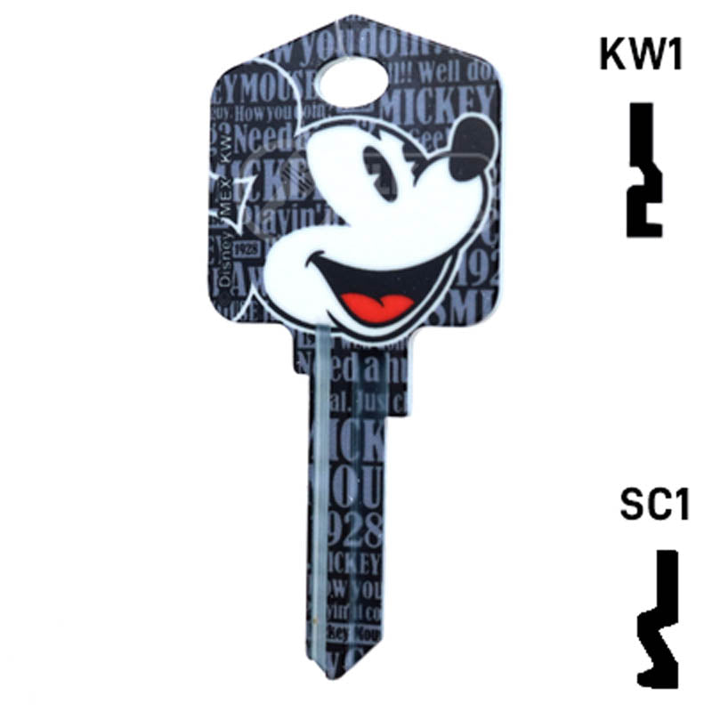 Happy Keys- Mickey Mouse Key (Choose Keyway) Residential-Commercial Key Howard Keys