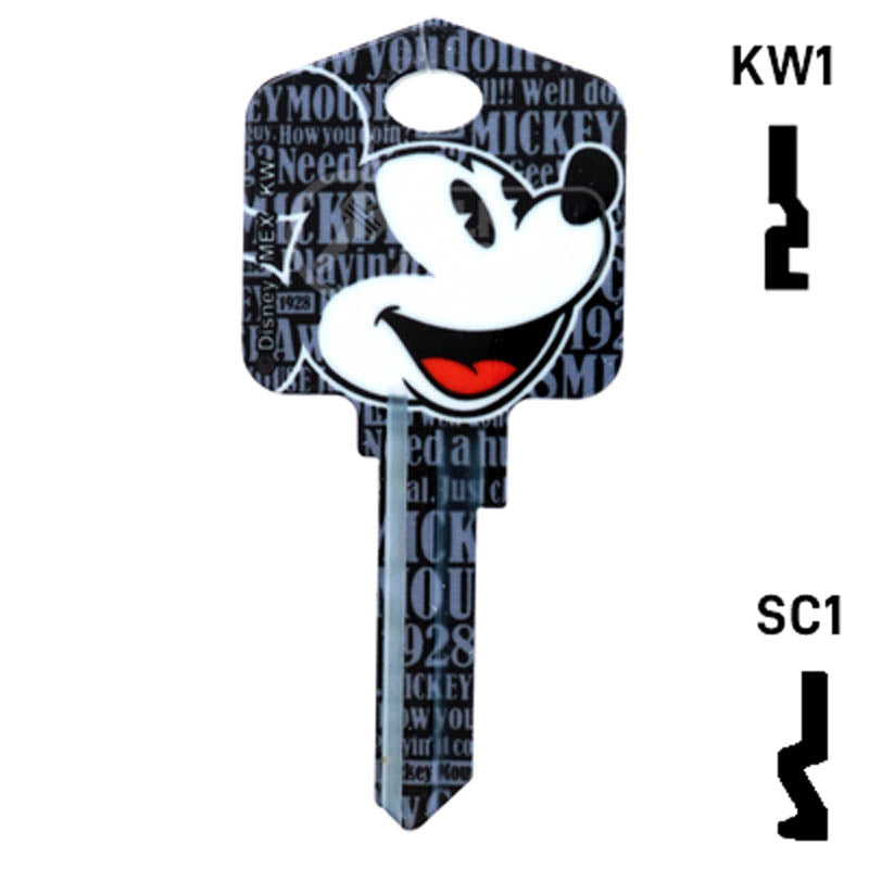 Happy Keys- Mickey Mouse Key (Choose Keyway) Residential-Commercial Key Howard Keys