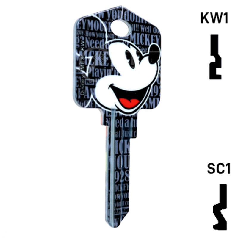 Happy Keys- Mickey Mouse Key (Choose Keyway) Residential-Commercial Key Howard Keys