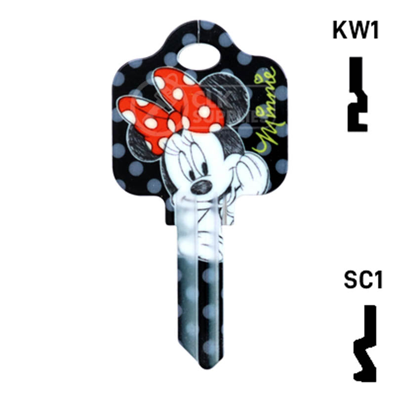 Happy Keys- Minnie Mouse Key (Choose Keyway) Residential-Commercial Key Howard Keys