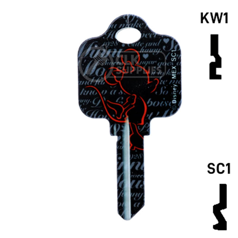 Happy Keys- Minnie Mouse Key (Choose Keyway) Residential-Commercial Key Howard Keys