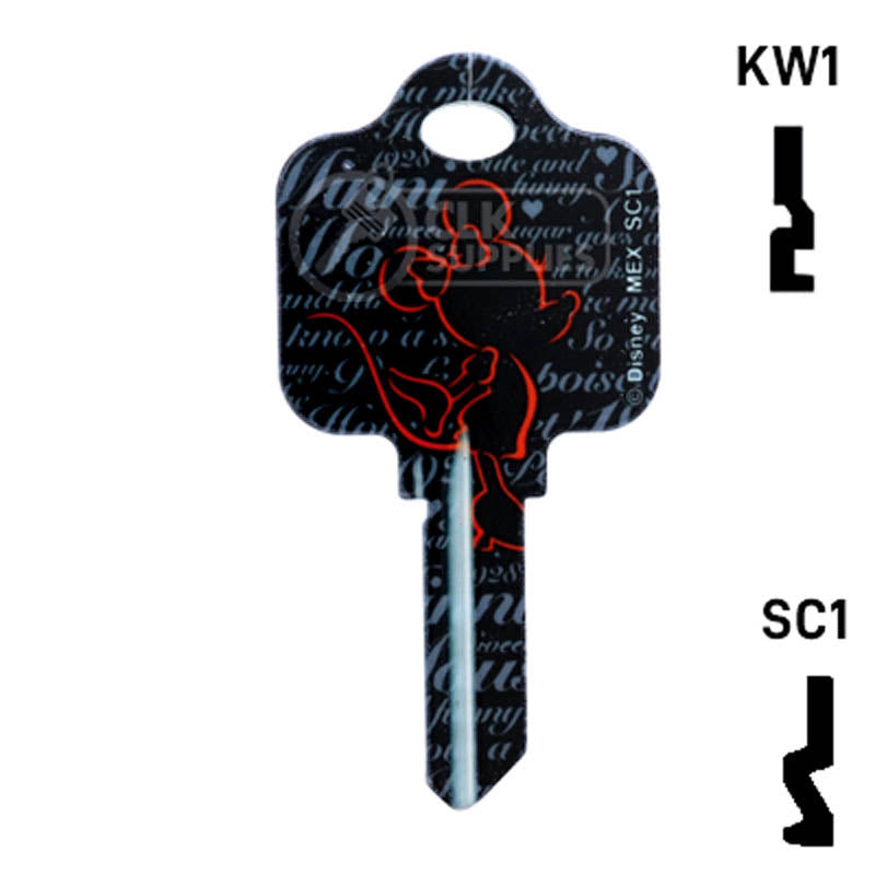 Happy Keys- Minnie Mouse Key (Choose Keyway) Residential-Commercial Key Howard Keys