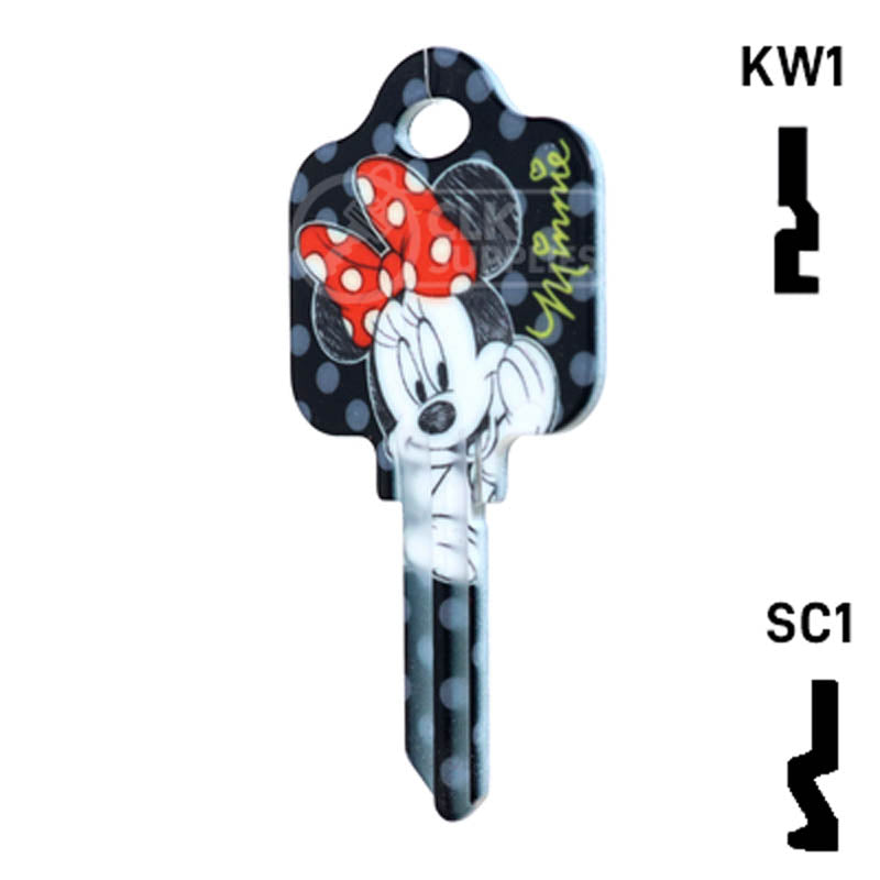 Happy Keys- Minnie Mouse Key (Choose Keyway) Residential-Commercial Key Howard Keys