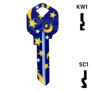 Happy Keys- Moon & Stars Key (Choose Keyway) Residential-Commercial Key Howard Keys