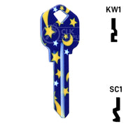 Happy Keys- Moon & Stars Key (Choose Keyway) Residential-Commercial Key Howard Keys