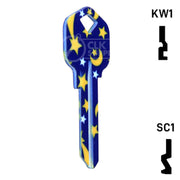 Happy Keys- Moon & Stars Key (Choose Keyway) Residential-Commercial Key Howard Keys