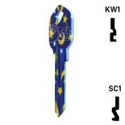 Happy Keys- Moon & Stars Key (Choose Keyway) Residential-Commercial Key Howard Keys