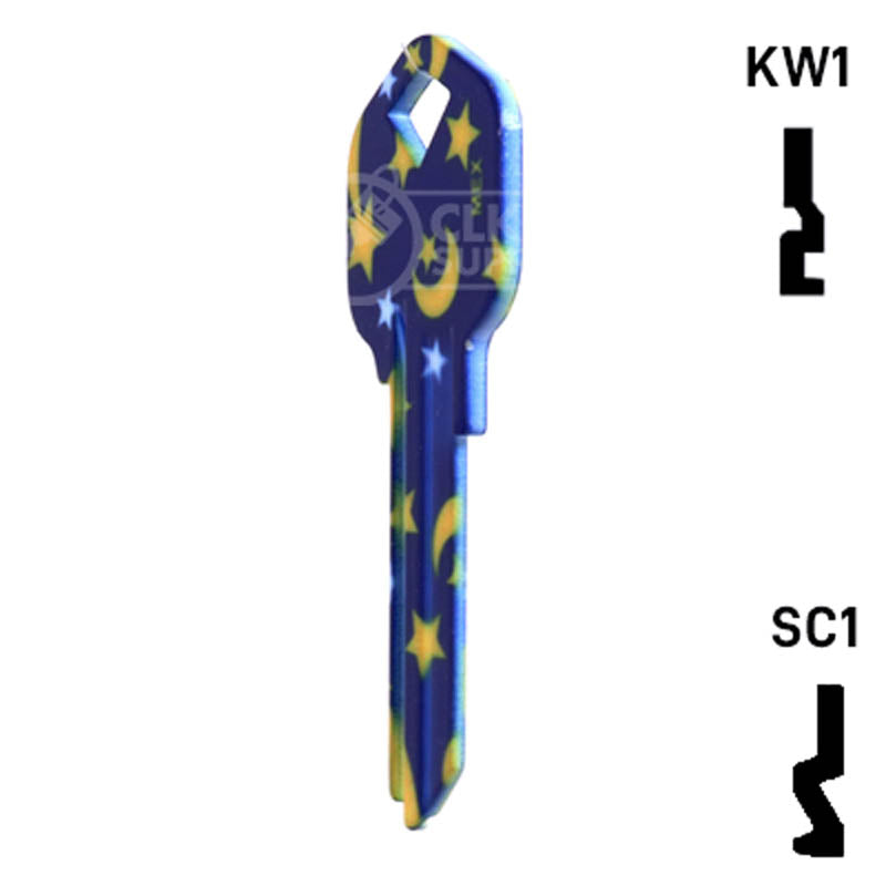 Happy Keys- Moon & Stars Key (Choose Keyway) Residential-Commercial Key Howard Keys