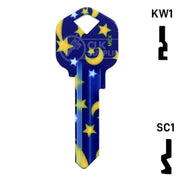 Happy Keys- Moon & Stars Key (Choose Keyway) Residential-Commercial Key Howard Keys