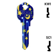 Happy Keys- Moon & Stars Key (Choose Keyway) Residential-Commercial Key Howard Keys