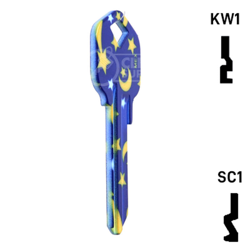 Happy Keys- Moon & Stars Key (Choose Keyway) Residential-Commercial Key Howard Keys