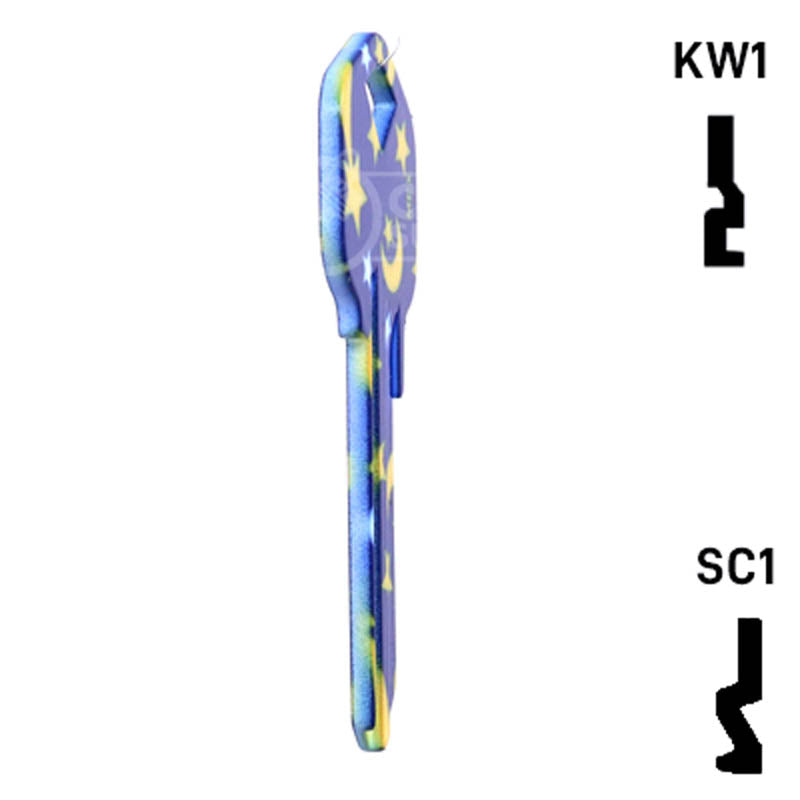 Happy Keys- Moon & Stars Key (Choose Keyway) Residential-Commercial Key Howard Keys