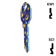Happy Keys- Moon & Stars Key (Choose Keyway) Residential-Commercial Key Howard Keys