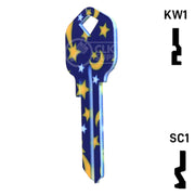 Happy Keys- Moon & Stars Key (Choose Keyway) Residential-Commercial Key Howard Keys