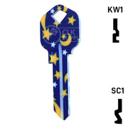 Happy Keys- Moon & Stars Key (Choose Keyway) Residential-Commercial Key Howard Keys