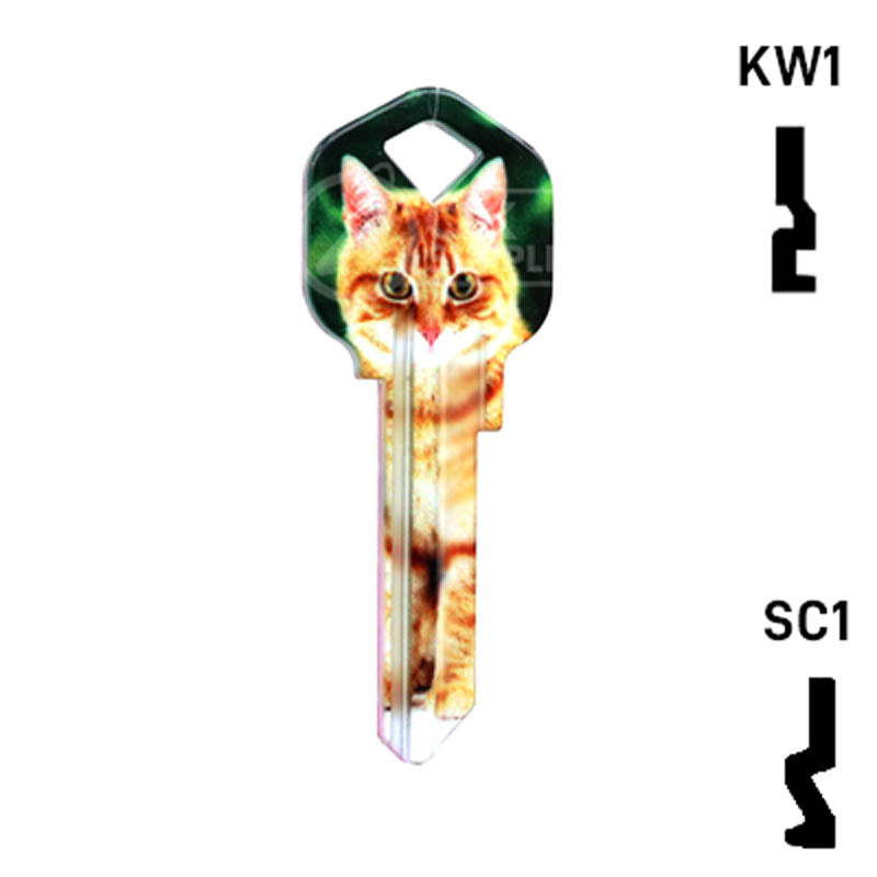 Happy Keys- Orange Tabby Key (Choose Keyway) Residential-Commercial Key Howard Keys