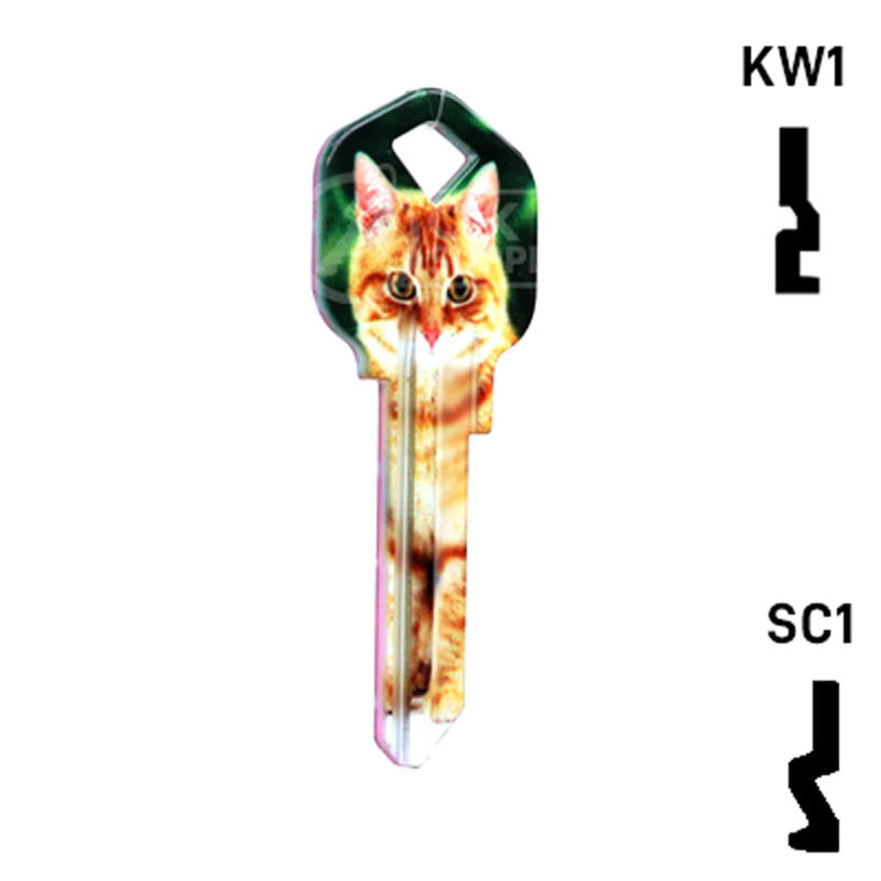 Happy Keys- Orange Tabby Key (Choose Keyway) Residential-Commercial Key Howard Keys