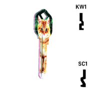 Happy Keys- Orange Tabby Key (Choose Keyway) Residential-Commercial Key Howard Keys