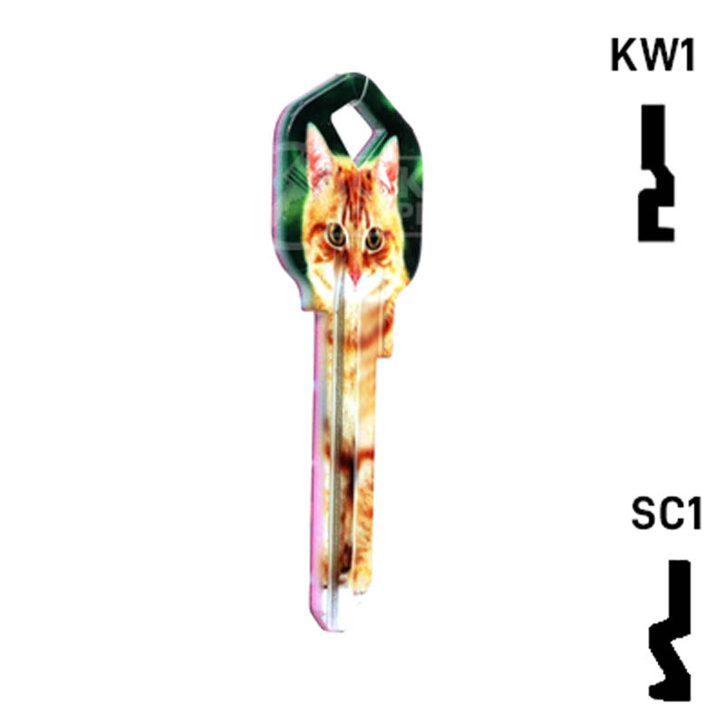 Happy Keys- Orange Tabby Key (Choose Keyway) Residential-Commercial Key Howard Keys
