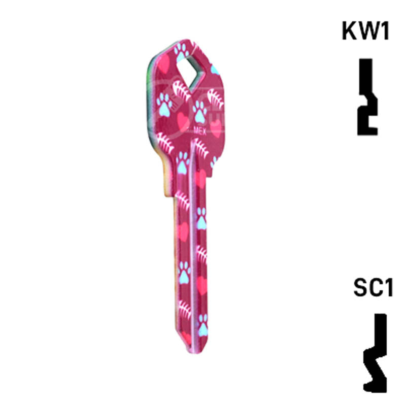 Happy Keys- Orange Tabby Key (Choose Keyway) Residential-Commercial Key Howard Keys