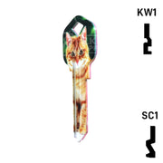 Happy Keys- Orange Tabby Key (Choose Keyway) Residential-Commercial Key Howard Keys