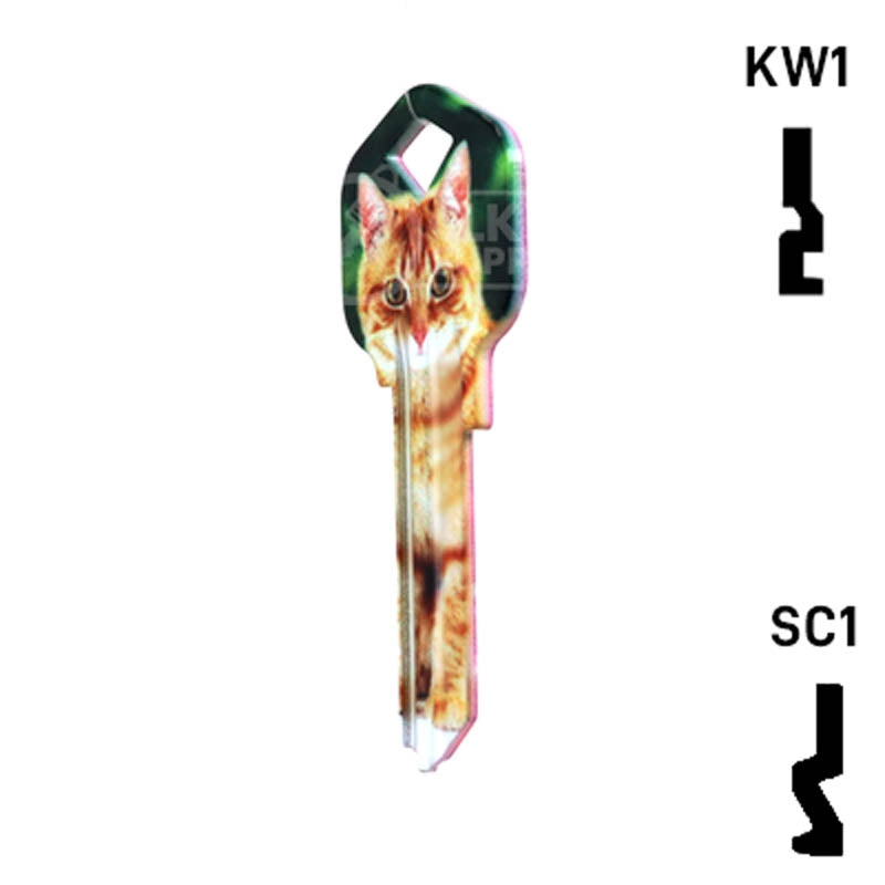 Happy Keys- Orange Tabby Key (Choose Keyway) Residential-Commercial Key Howard Keys