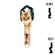 Happy Keys- Orange Tabby Key (Choose Keyway) Residential-Commercial Key Howard Keys