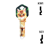 Happy Keys- Orange Tabby Key (Choose Keyway) Residential-Commercial Key Howard Keys