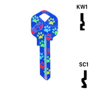 Happy Keys- Paw Prints Key (Choose Keyway) Residential-Commercial Key Howard Keys
