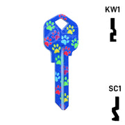 Happy Keys- Paw Prints Key (Choose Keyway) Residential-Commercial Key Howard Keys