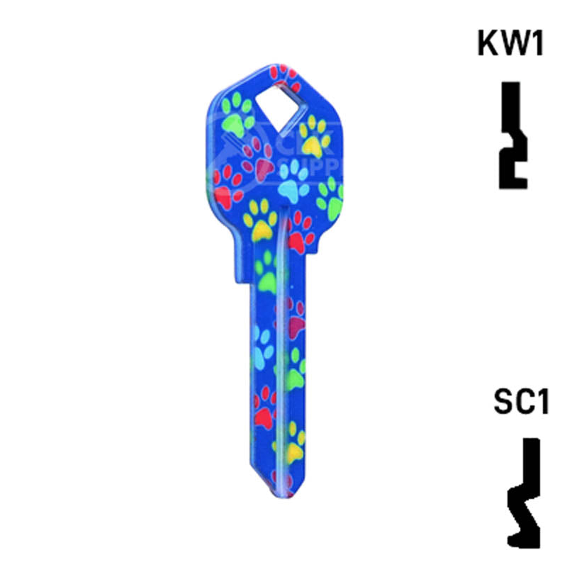 Happy Keys- Paw Prints Key (Choose Keyway) Residential-Commercial Key Howard Keys