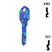 Happy Keys- Paw Prints Key (Choose Keyway) Residential-Commercial Key Howard Keys