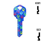 Happy Keys- Paw Prints Key (Choose Keyway) Residential-Commercial Key Howard Keys