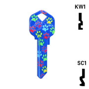 Happy Keys- Paw Prints Key (Choose Keyway) Residential-Commercial Key Howard Keys