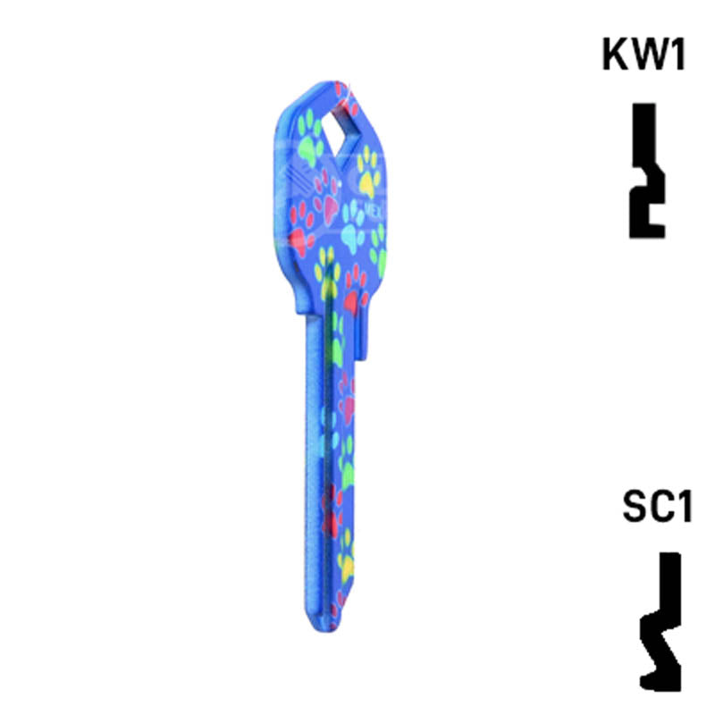Happy Keys- Paw Prints Key (Choose Keyway) Residential-Commercial Key Howard Keys