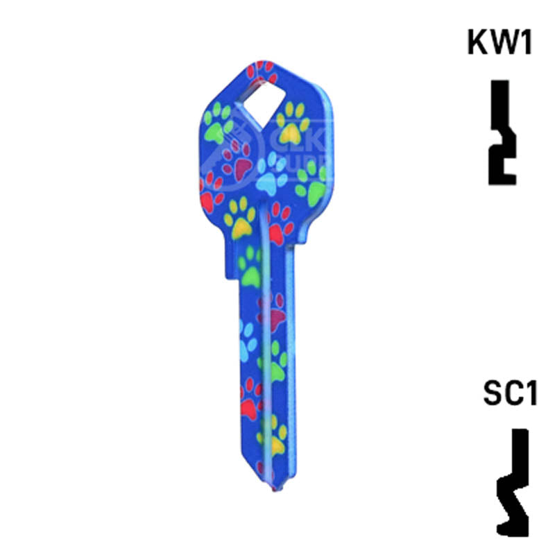 Happy Keys- Paw Prints Key (Choose Keyway) Residential-Commercial Key Howard Keys