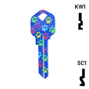 Happy Keys- Paw Prints Key (Choose Keyway) Residential-Commercial Key Howard Keys